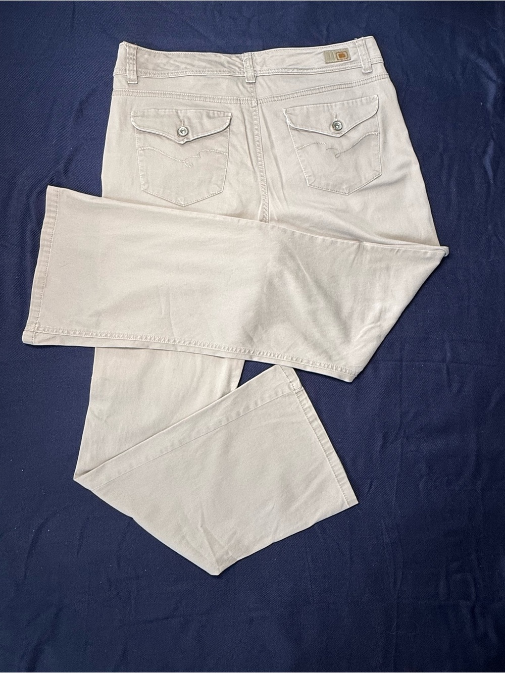 Vintage Y2K Bandolinoblu Arianna Bootcut Pants Size 12 Tan Khaki Stretch Flare